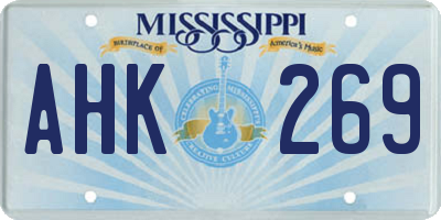 MS license plate AHK269