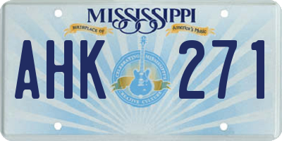 MS license plate AHK271