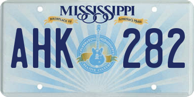 MS license plate AHK282
