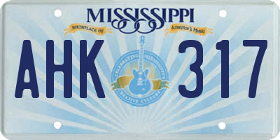 MS license plate AHK317