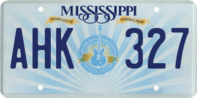 MS license plate AHK327