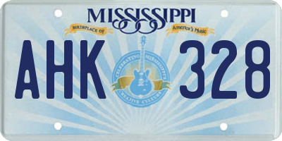 MS license plate AHK328