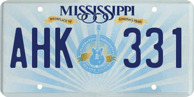 MS license plate AHK331