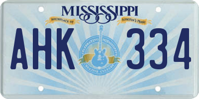 MS license plate AHK334