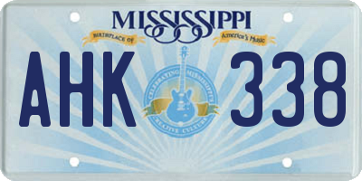 MS license plate AHK338