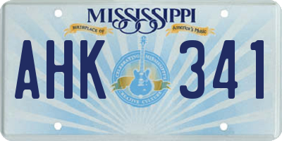 MS license plate AHK341