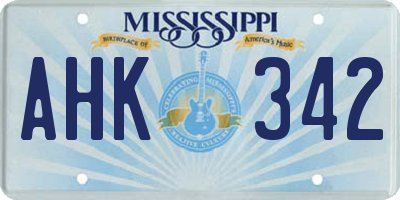 MS license plate AHK342