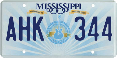 MS license plate AHK344