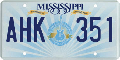 MS license plate AHK351
