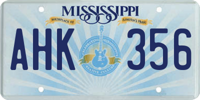 MS license plate AHK356