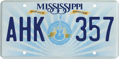 MS license plate AHK357