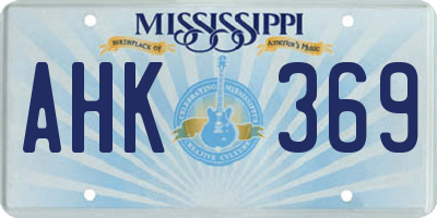 MS license plate AHK369