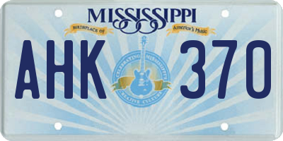 MS license plate AHK370