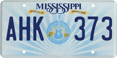 MS license plate AHK373