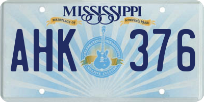 MS license plate AHK376