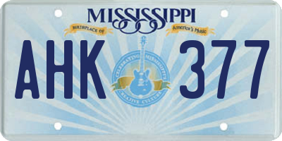 MS license plate AHK377
