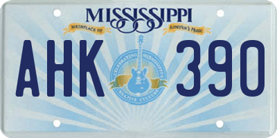 MS license plate AHK390