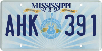 MS license plate AHK391