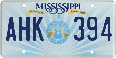 MS license plate AHK394