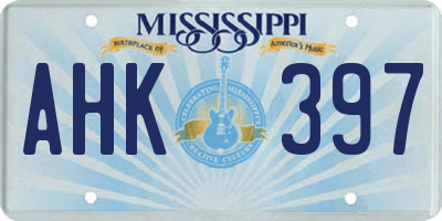 MS license plate AHK397