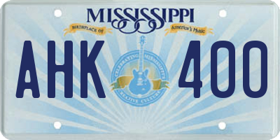 MS license plate AHK400