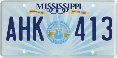 MS license plate AHK413