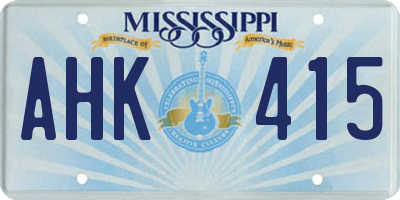 MS license plate AHK415