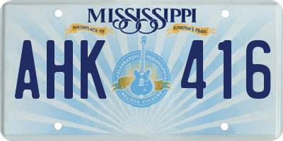 MS license plate AHK416