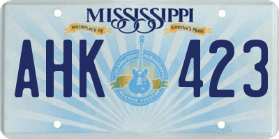MS license plate AHK423