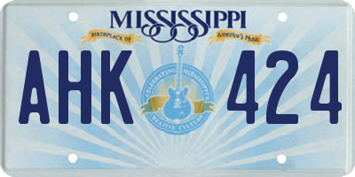 MS license plate AHK424