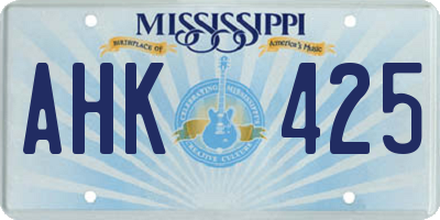 MS license plate AHK425