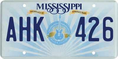MS license plate AHK426