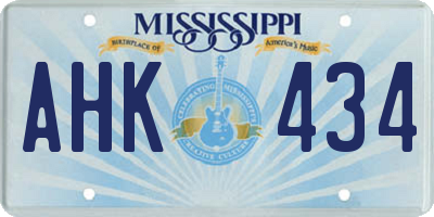 MS license plate AHK434