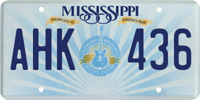 MS license plate AHK436