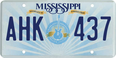 MS license plate AHK437
