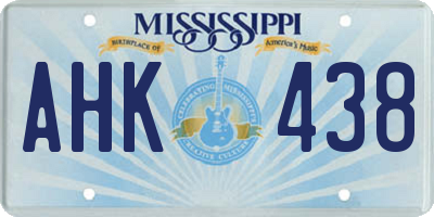 MS license plate AHK438
