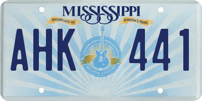 MS license plate AHK441