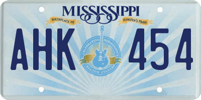 MS license plate AHK454