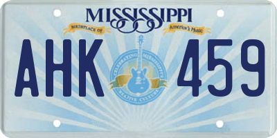 MS license plate AHK459