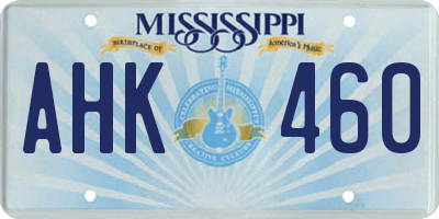 MS license plate AHK460