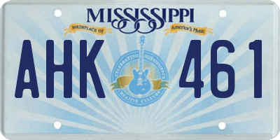 MS license plate AHK461