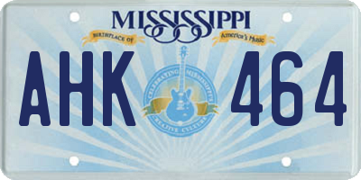 MS license plate AHK464