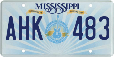 MS license plate AHK483