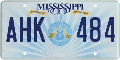 MS license plate AHK484
