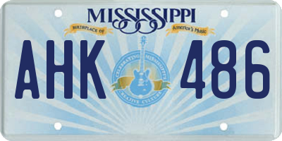MS license plate AHK486