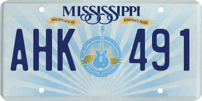 MS license plate AHK491