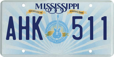 MS license plate AHK511