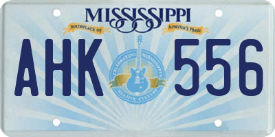 MS license plate AHK556