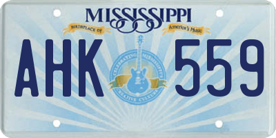 MS license plate AHK559
