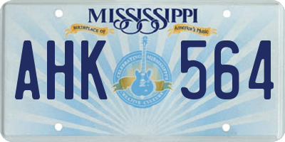MS license plate AHK564